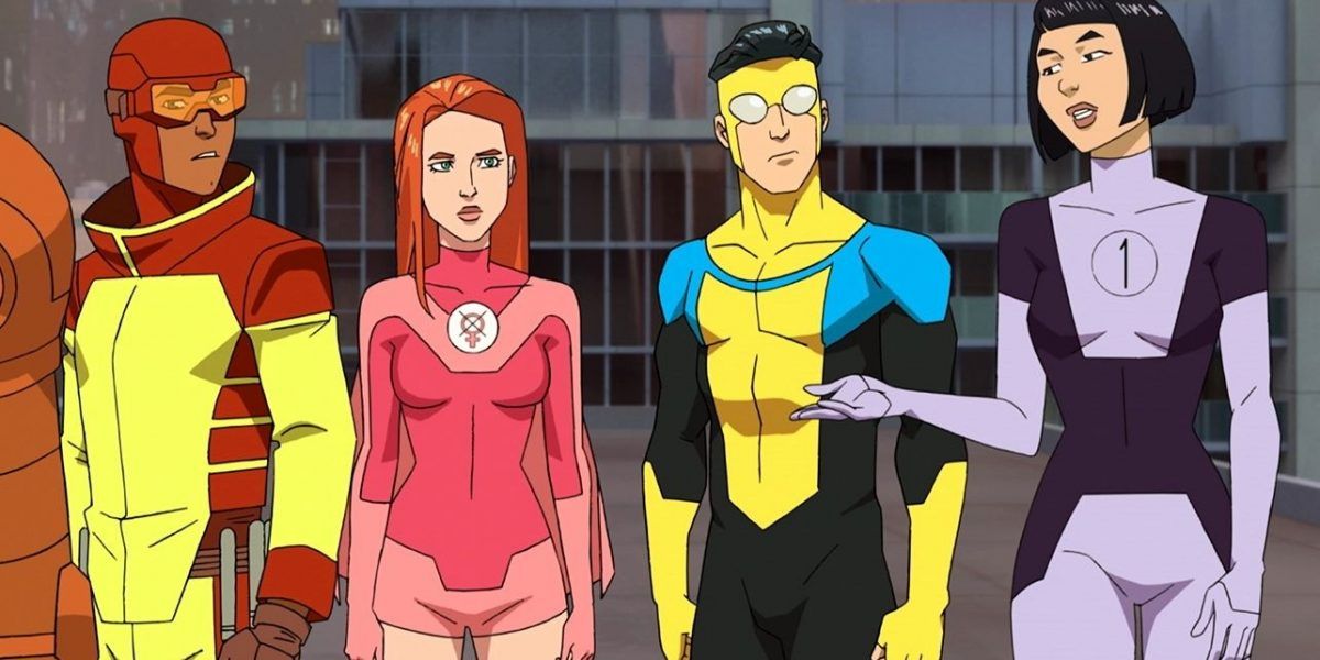 Invincible cast shot with Rex Eve and Kate together