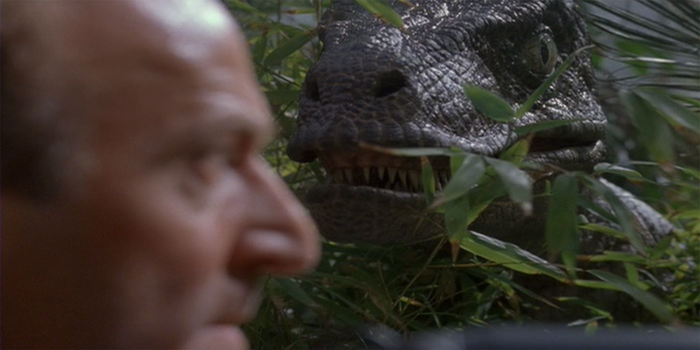 muldoon about to be eaten by a raptor