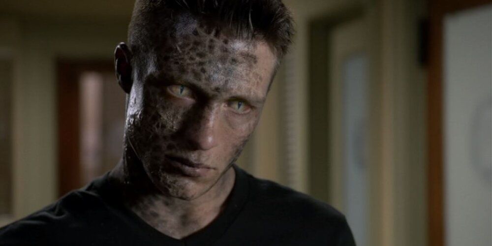 Jackson Whittemore threatens the werewolves as the Kanima in Teen Wolf