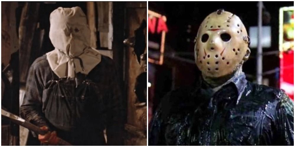 Jason Voorhees in two different portrayals across the Friday the 13th series