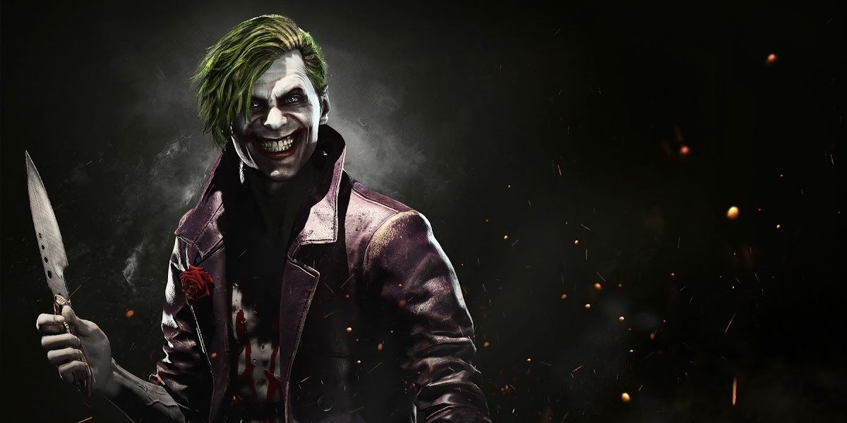 Joker from injustice 2 with a knife 