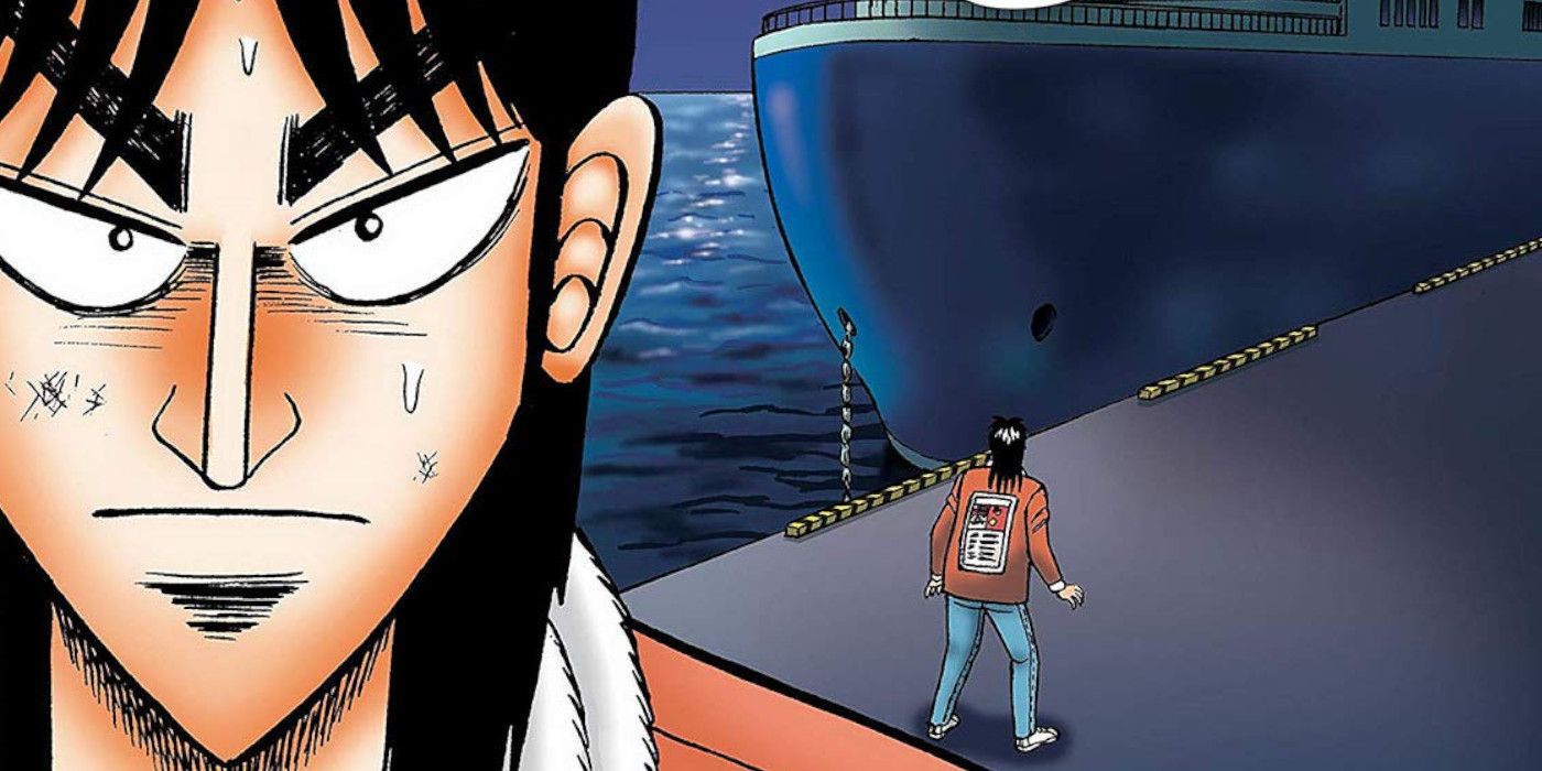 Kaiji running to a ship