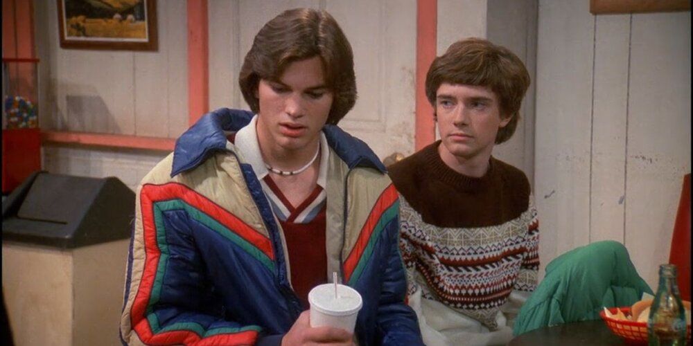 Ashton Kutcher as Kelso and Topher Grace as Eric on That '70s Show