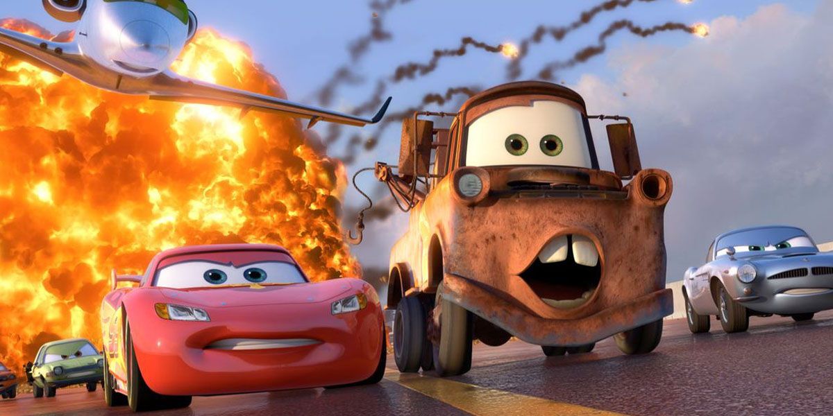 McQueen And Mater drive from an explosion
