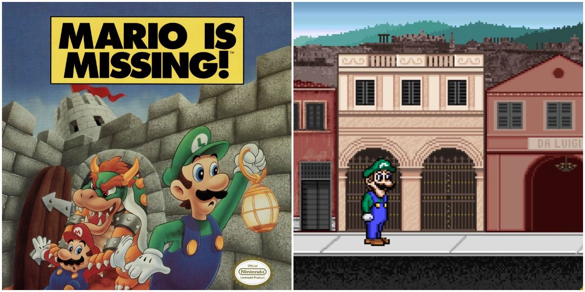 Box art of Mario Missing compared to Luigi in Rome