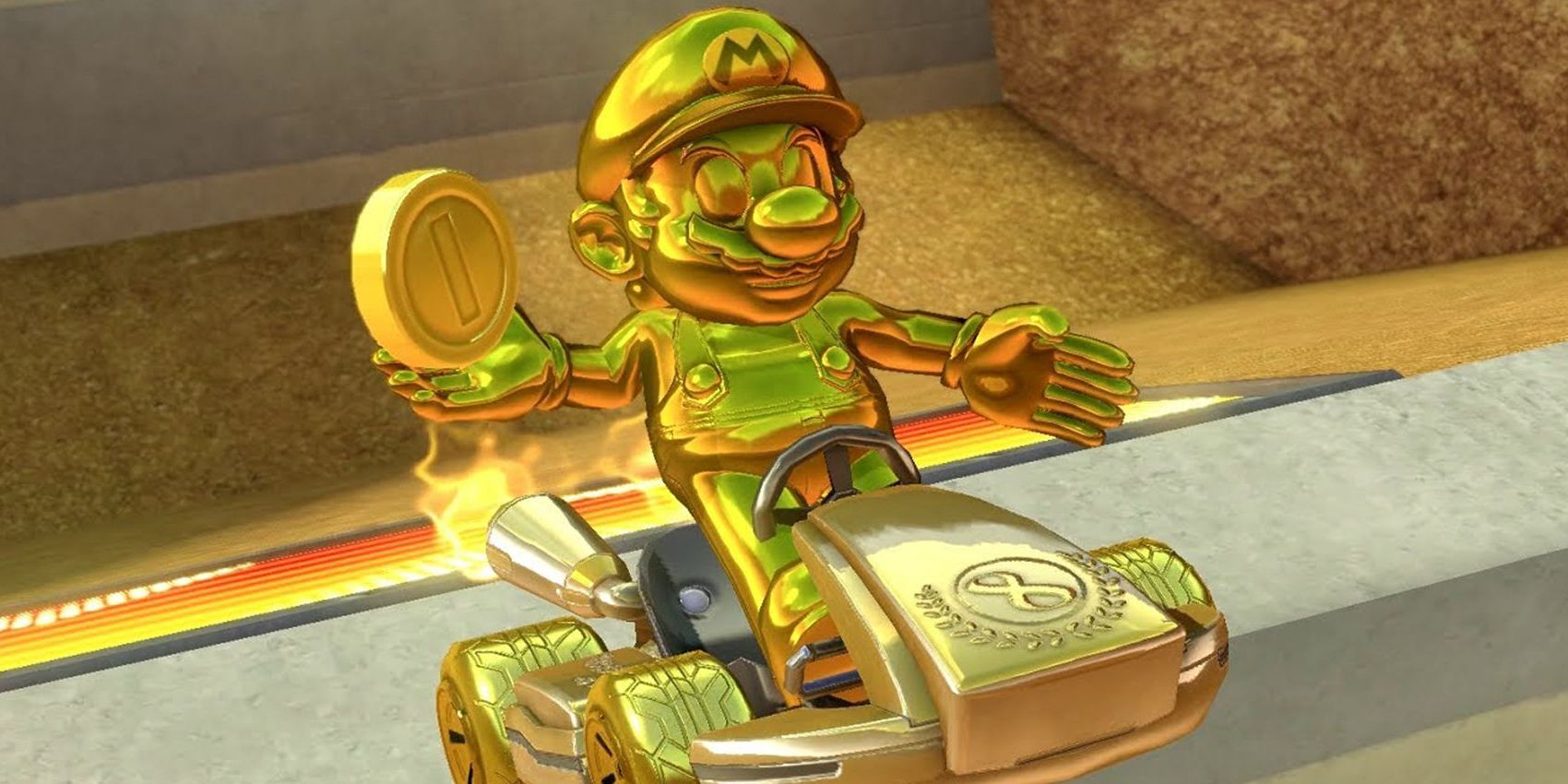 Gold Mario with a Coin