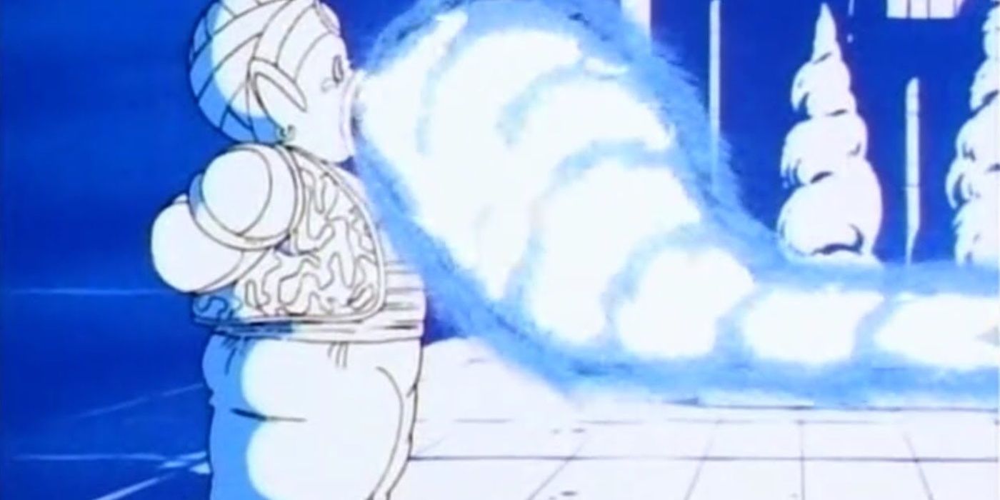 Mr. Popo eats Goku's Kamehameha in Dragon Ball.