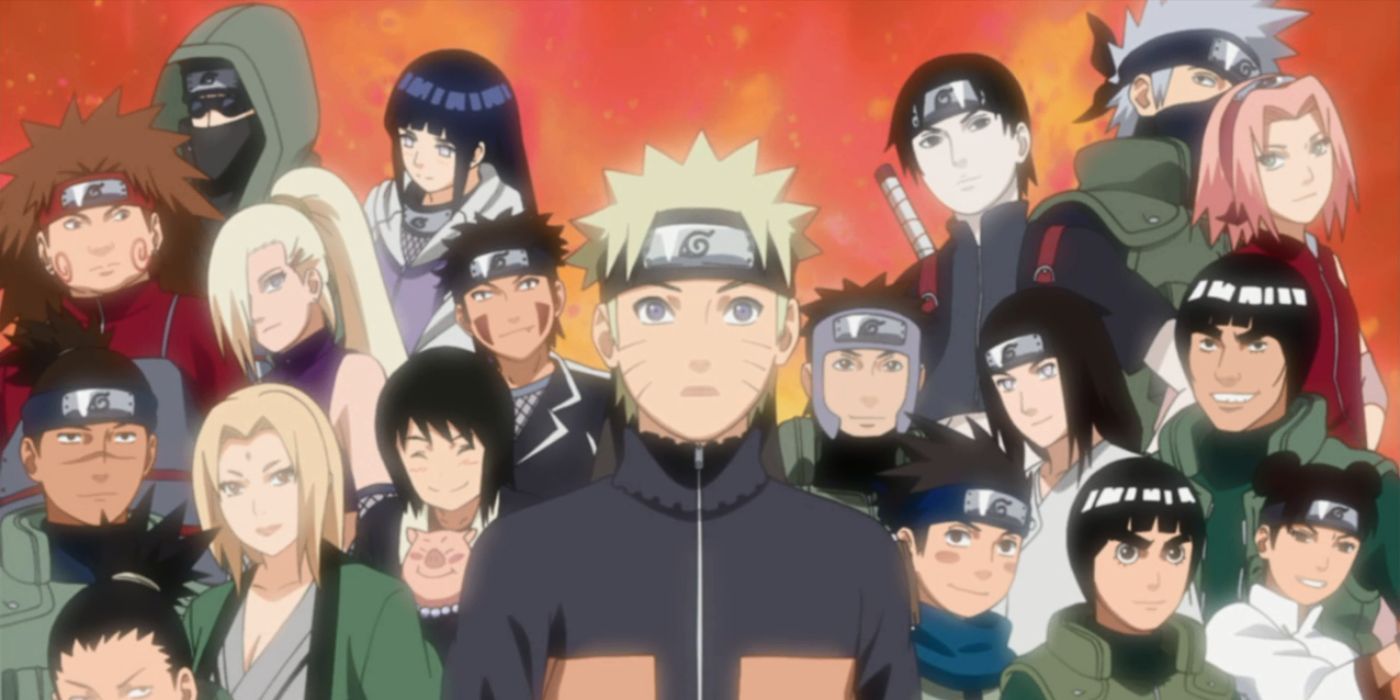 The cast of Naruto