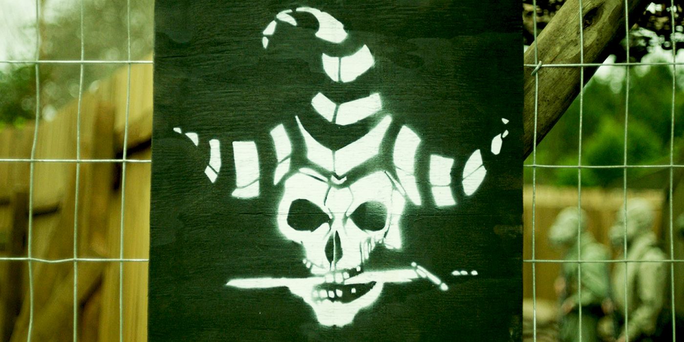 The skull symbol on display in Oat Studios' Firebase on Netflix