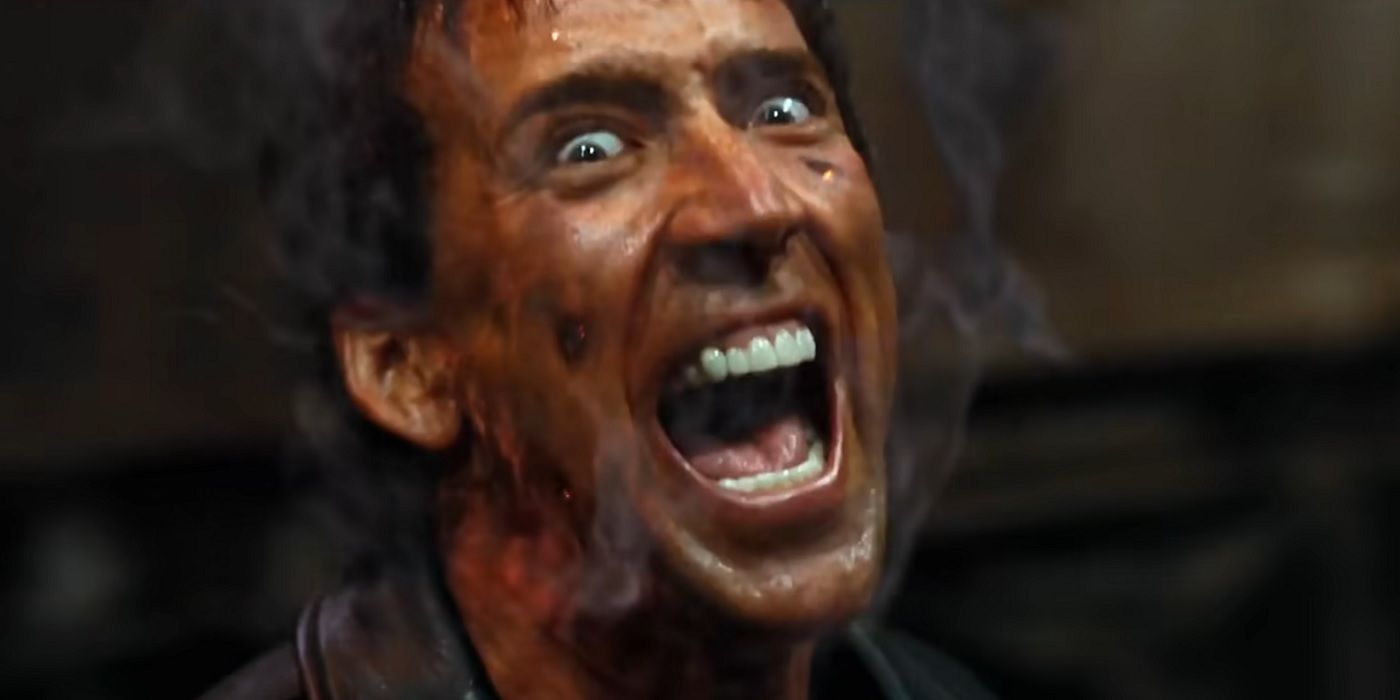 Nicolas Cage as Johnny Blaze in the original Ghost Rider movie