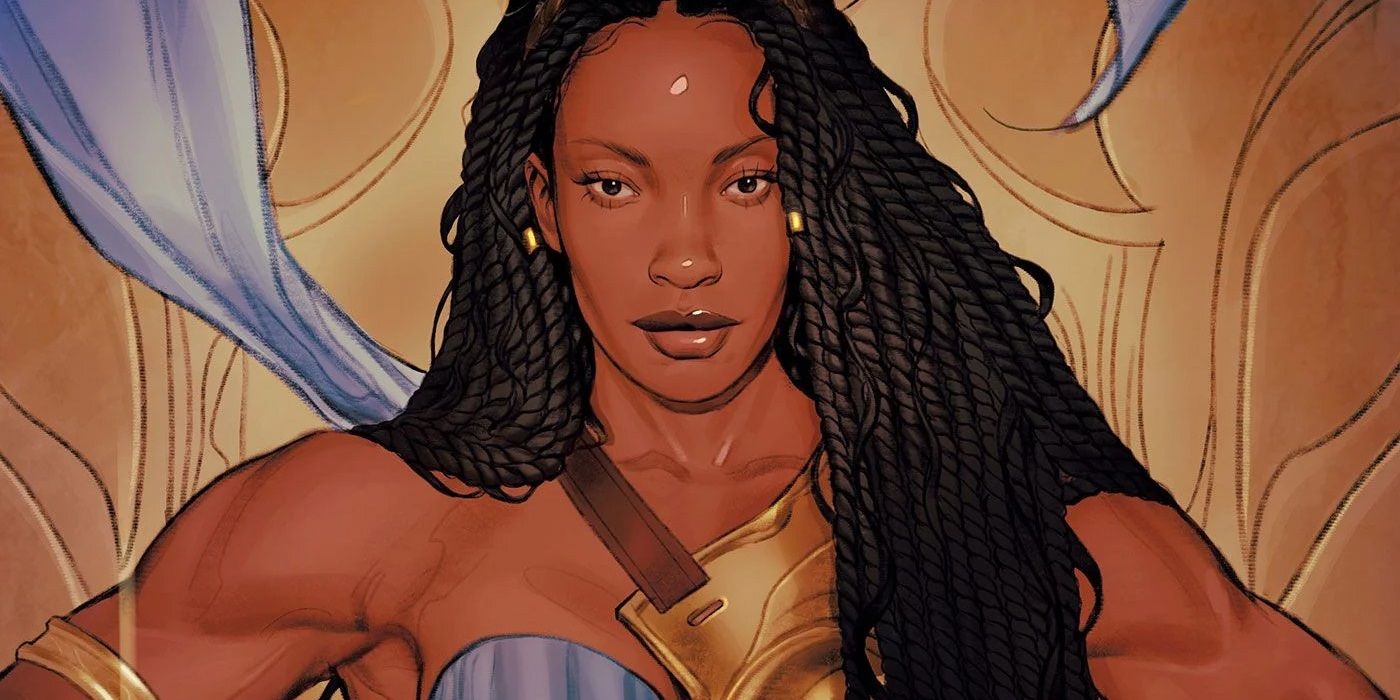 Queen Nubia on the cover of Nubia and The Amazons 1 by Joshua 