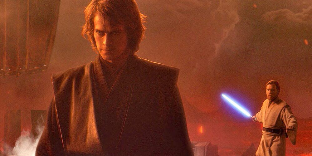 Obi-Wan and Anakin argue befoe their fateful battle on Mustafar Star Wars Revenge of the Sith