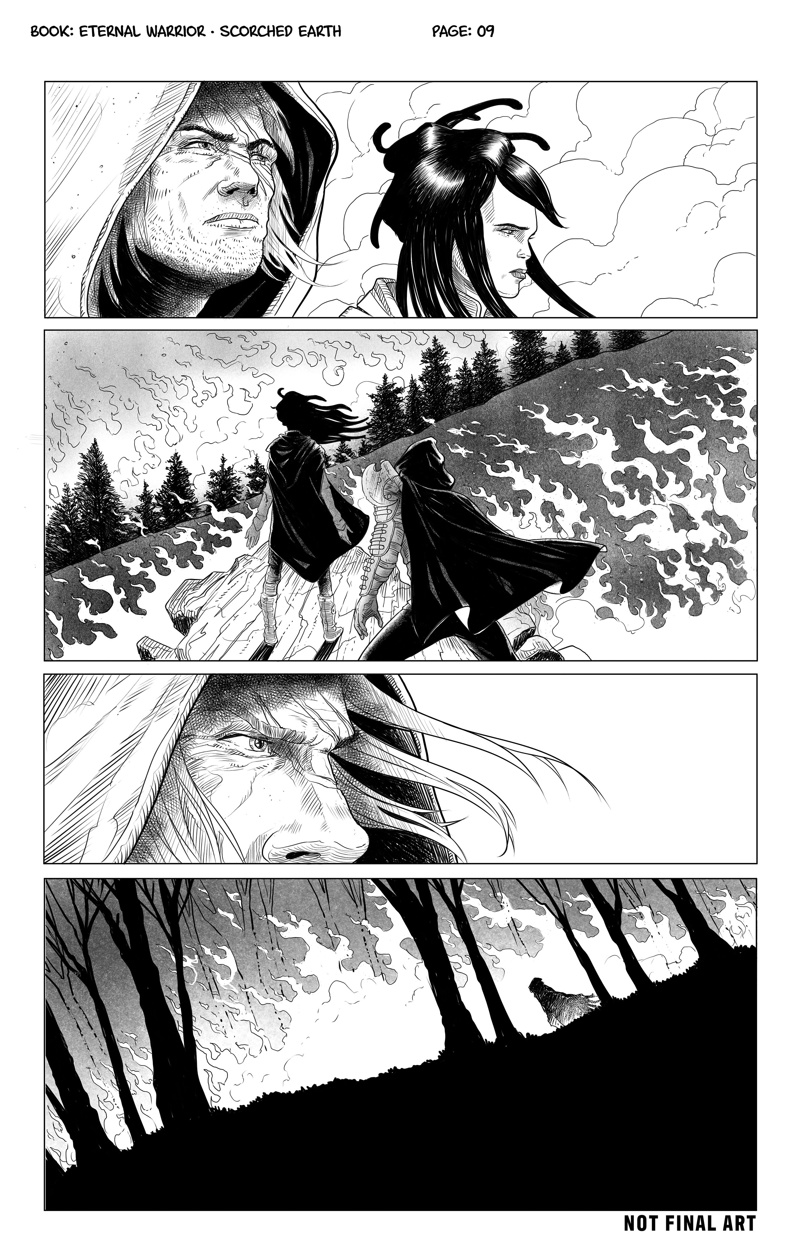 Eternal Warrior: Scorched Earth preview pages for Valiant Kickstarter graphic novel