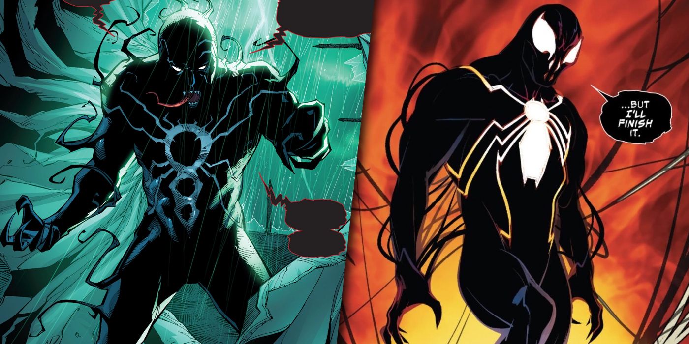Peter Parker wearing the Venom symbiote in alternate realities