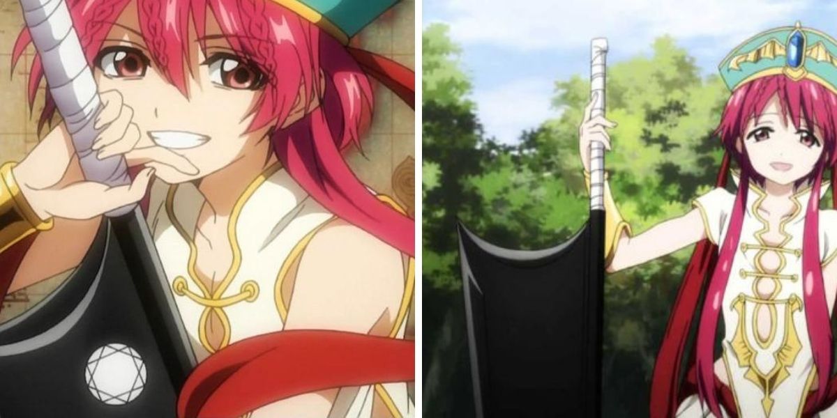 Images feature Ren Kōha from Magi: The Labyrinth of Magic holding his sword, Leraje