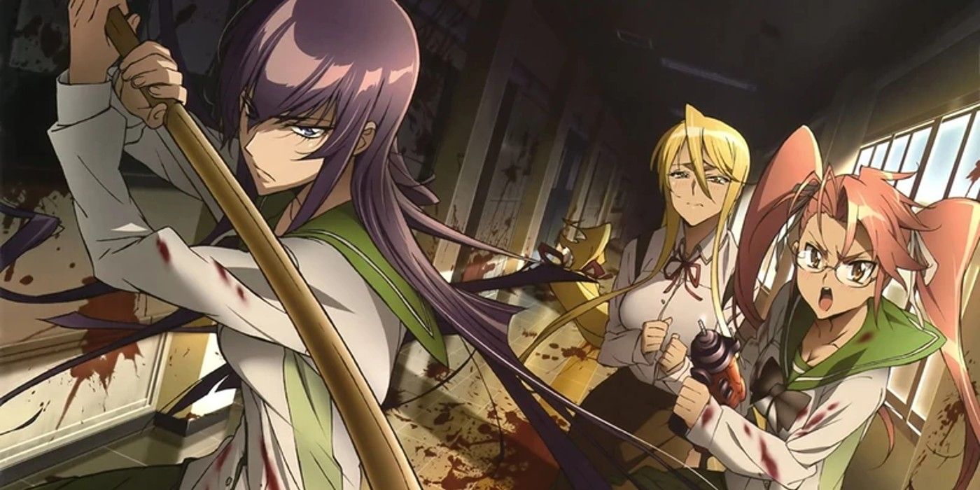 Saeko Leads The Survivors In Highschool Of The Dead