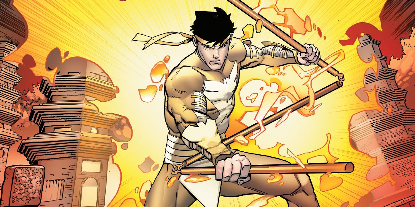 Shang-Chi wearing his new costume from Enter The Phoenix