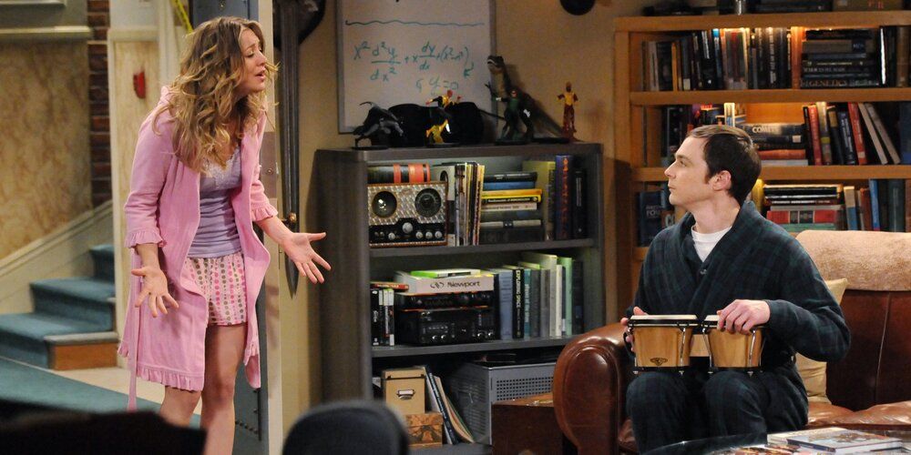 Penny yells at Sheldon for playing Bongos late at night The Big Bang Theory