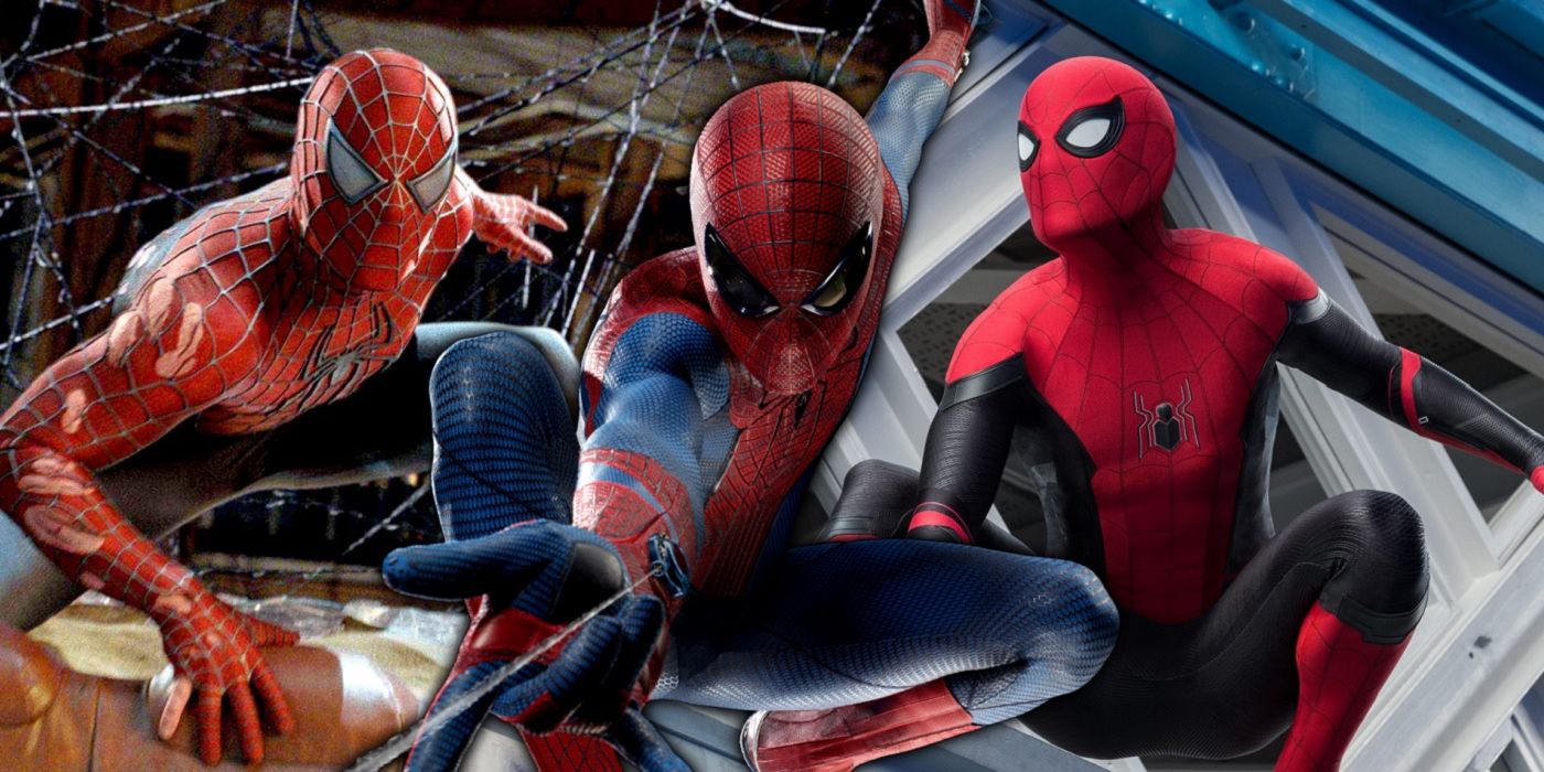 Andrew Garfield, Tobey Maguire and Tom Holland as Spider-Man in No Way Home