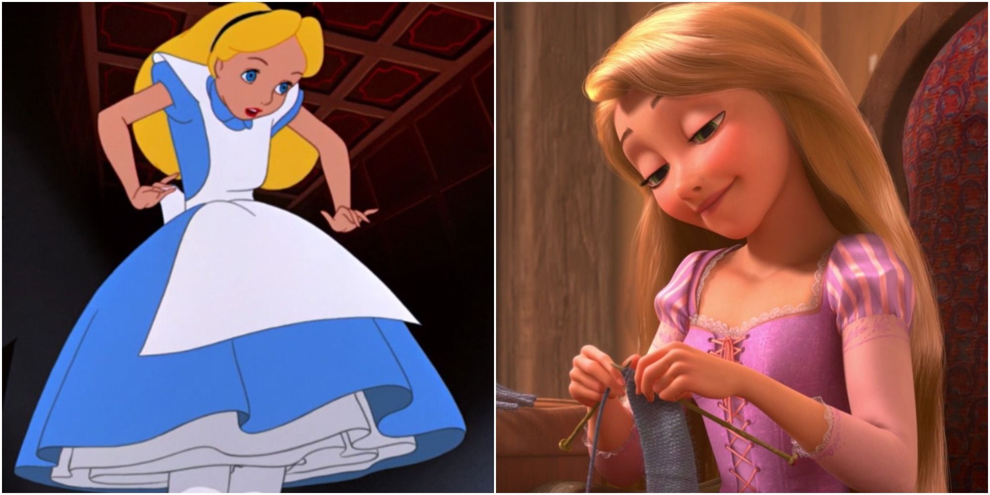 Split Image showing stills from Cinderella and Tangled