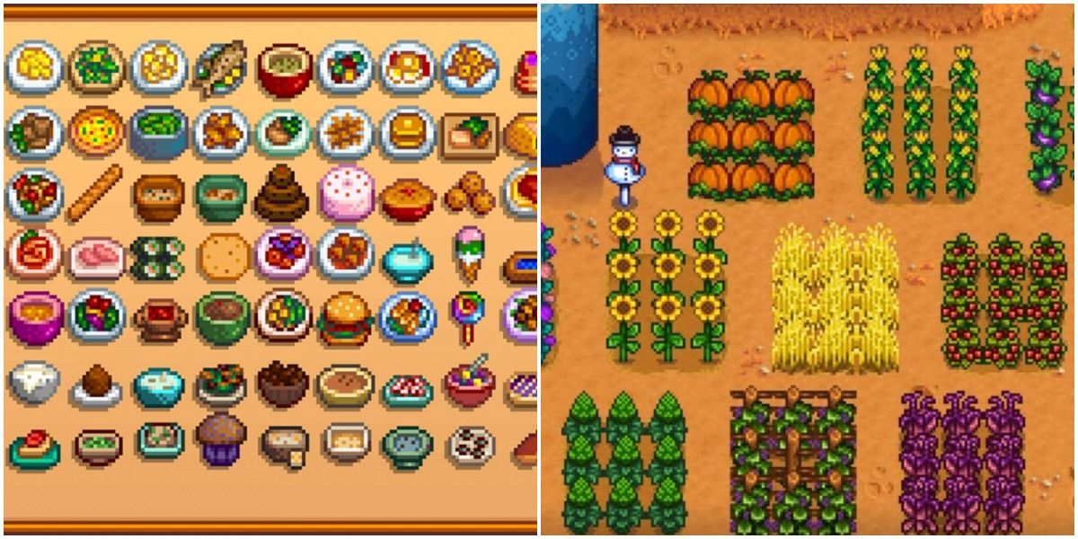 Recipes and Crops in Stardew Valley