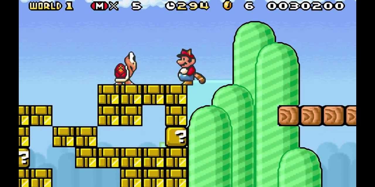 The GBA version of Super Mario Bros 3