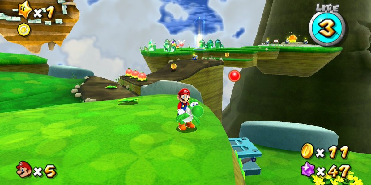 Mario and Yoshi from Super Mario Galaxy 2.