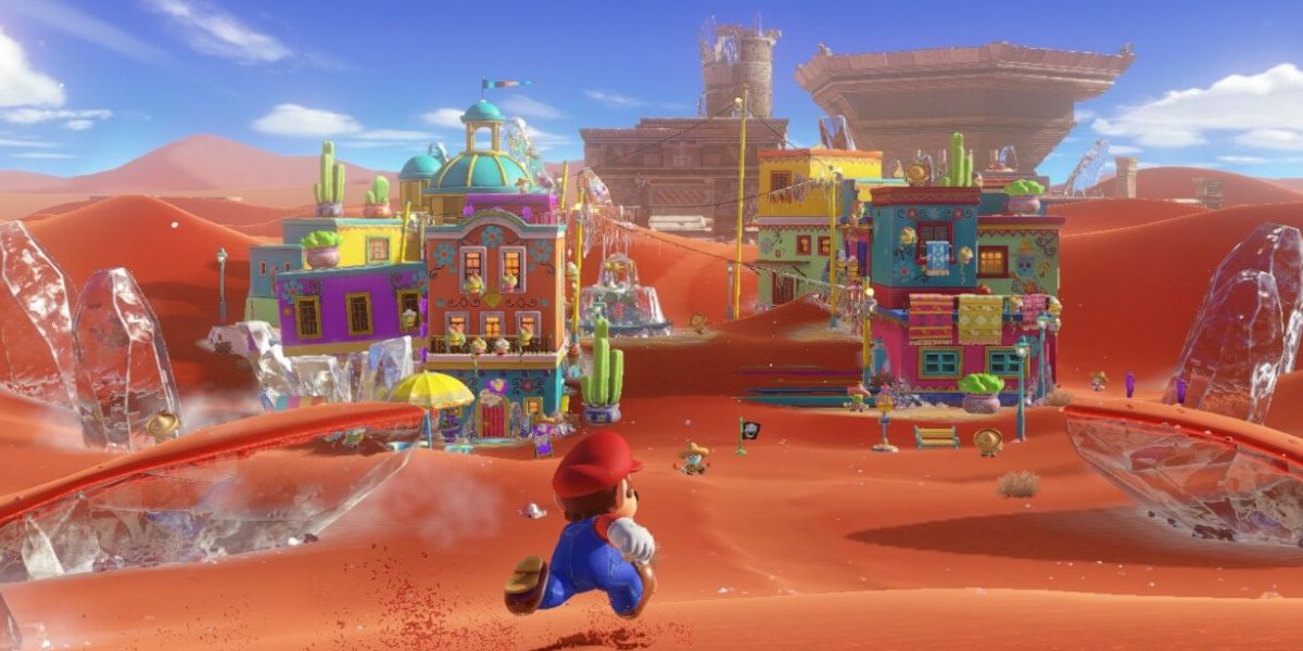Mario traversing the Sand Kingdom