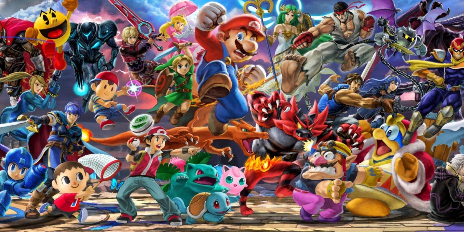 The gigantic roster of characters in Super Smash Bros Ultimate