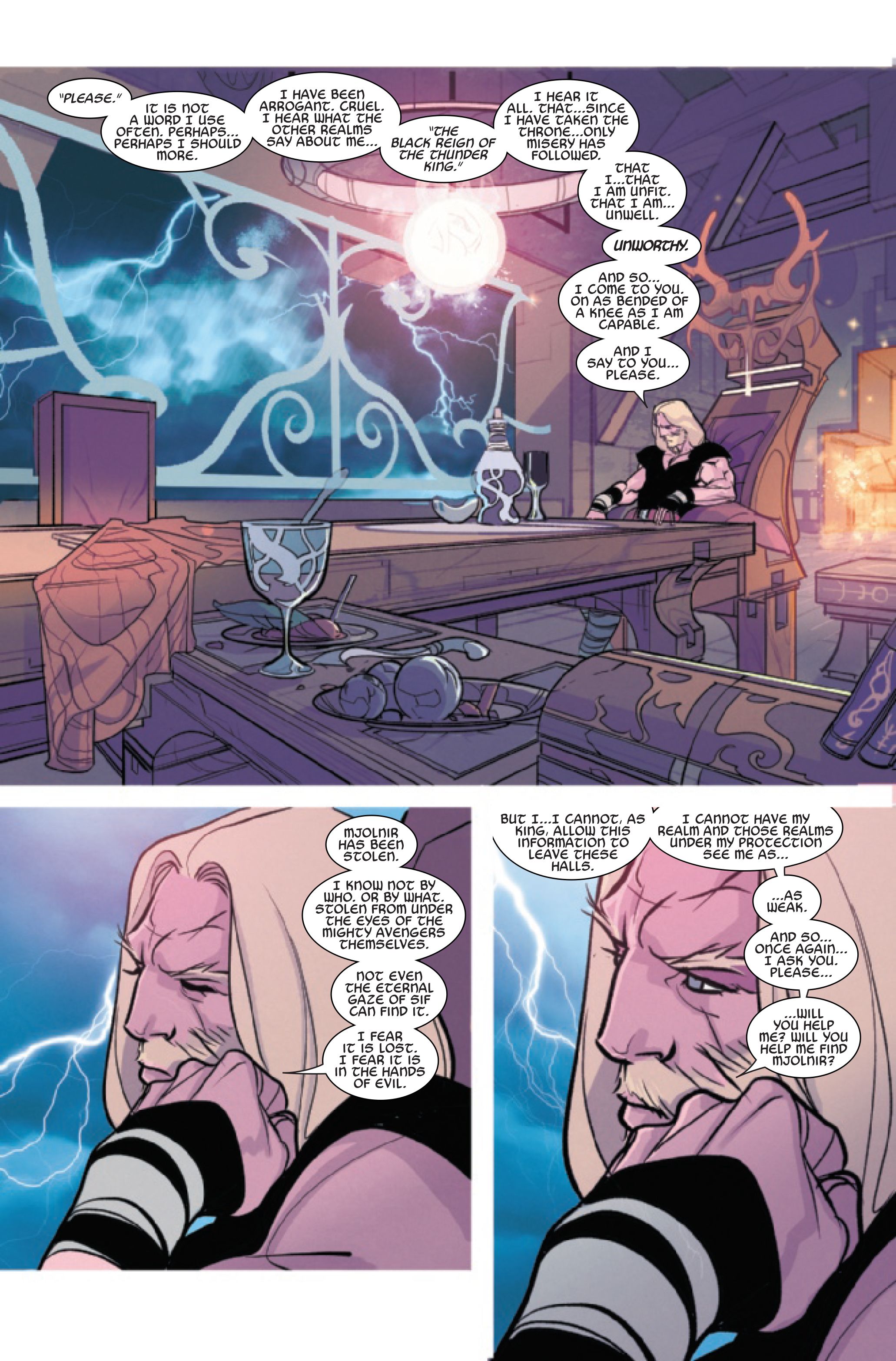 Page 2 of Thor #18, by Donny Cates, Pasqual Ferry and Bob Quinn.