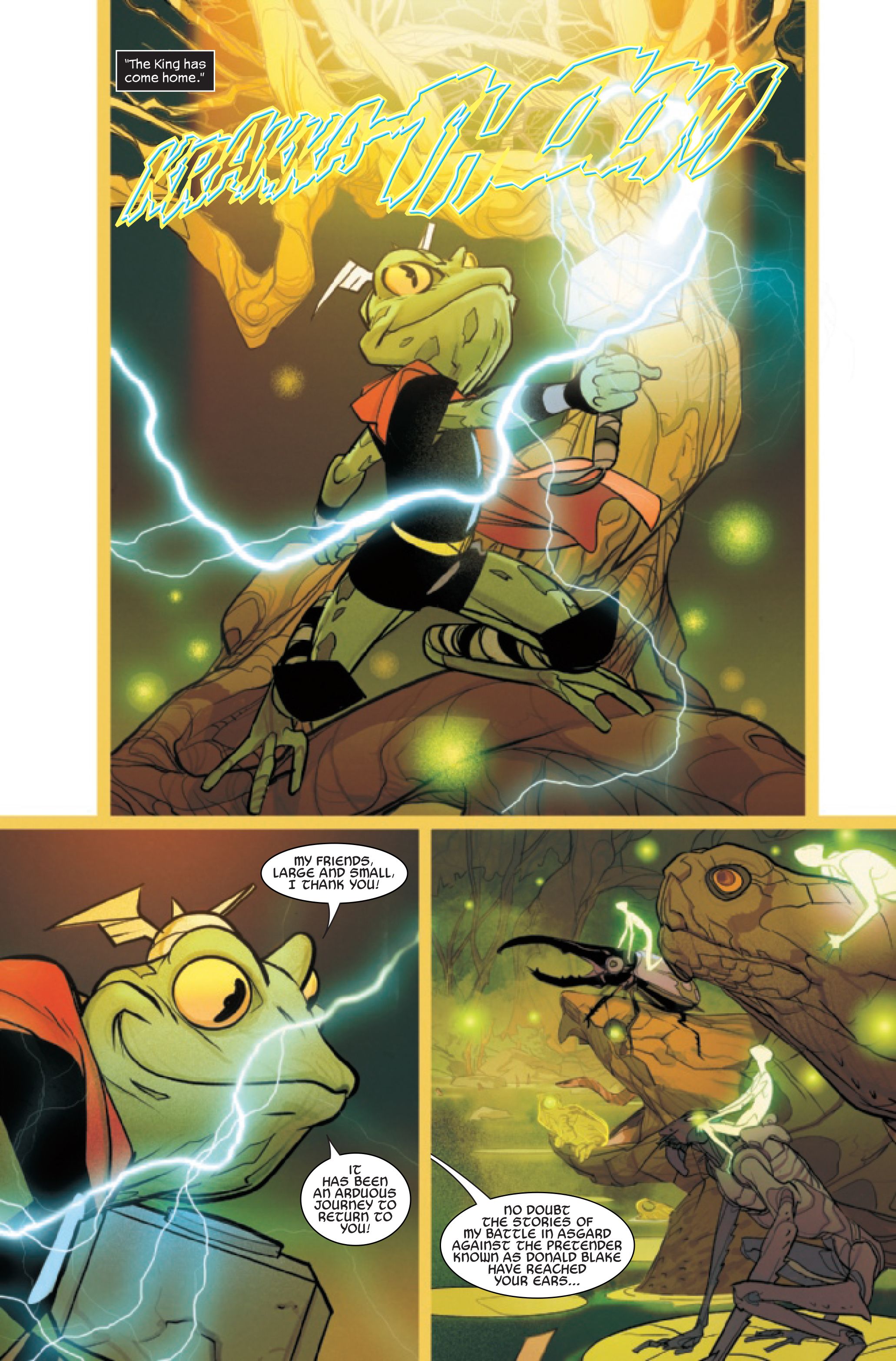 Page 5 of Thor #18, by Donny Cates, Pasqual Ferry and Bob Quinn.