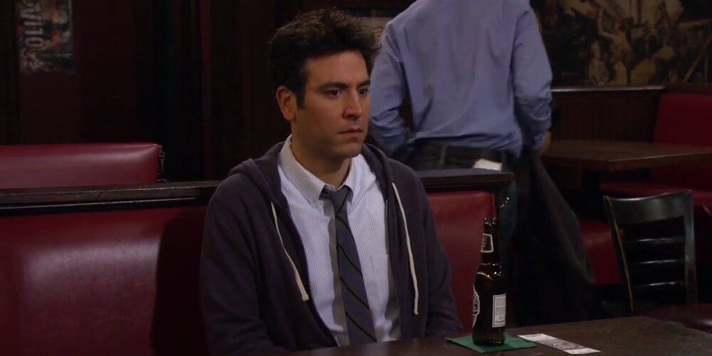 Ted drinking by himself at the bar in How I Met Your Mother