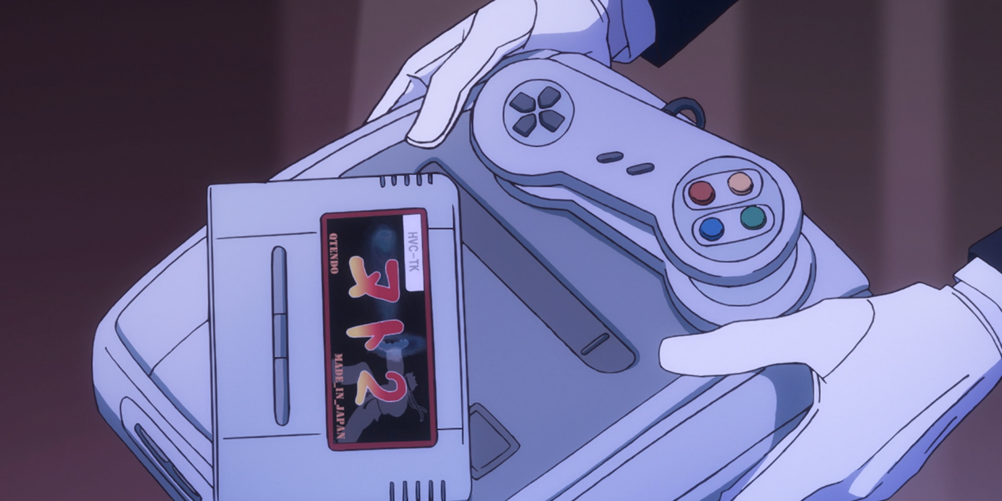 Draluc holds up his SNES-esque device in The Vampire Dies in No Time. 