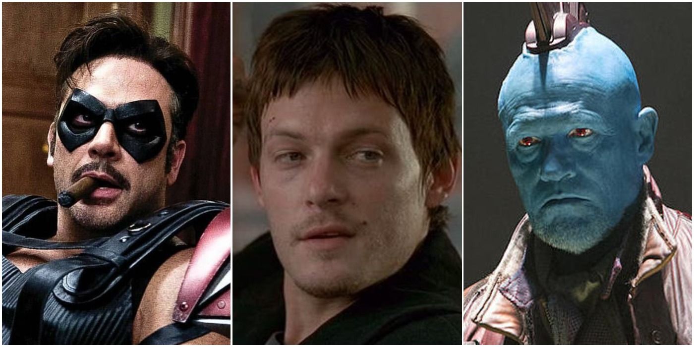 Jeffrey Dean Morgan in Watchmen, Norman Reedus In THe Boondock Saints and Michael Rooker In Guaridans of the Galaxy The Walking Dead: Movies Starring The Cast Feature Image