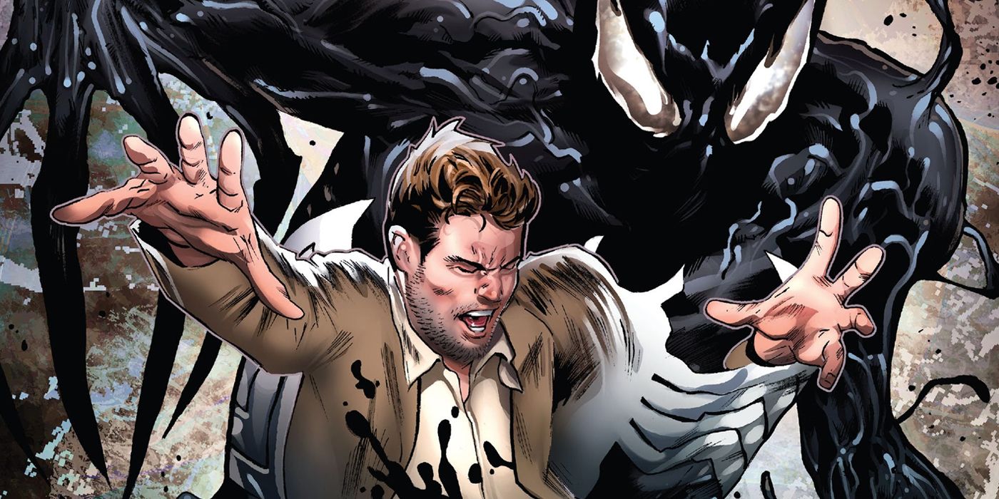 The symbiote feeding on Peter Parker