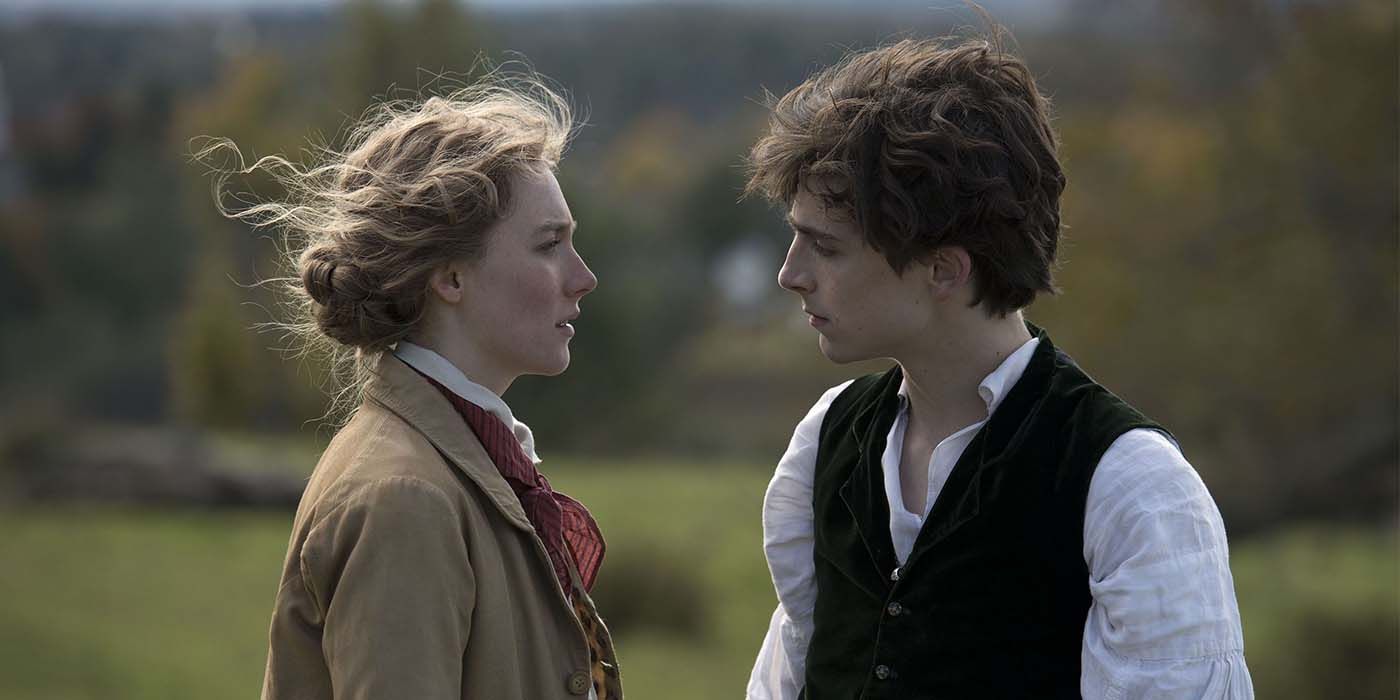 Jo March and Laurie fighting in Greta Gerwig's Little Women.
