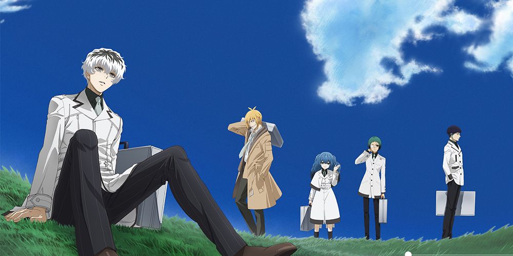 Haise and the cast of Toyo Ghoul: re on a hill