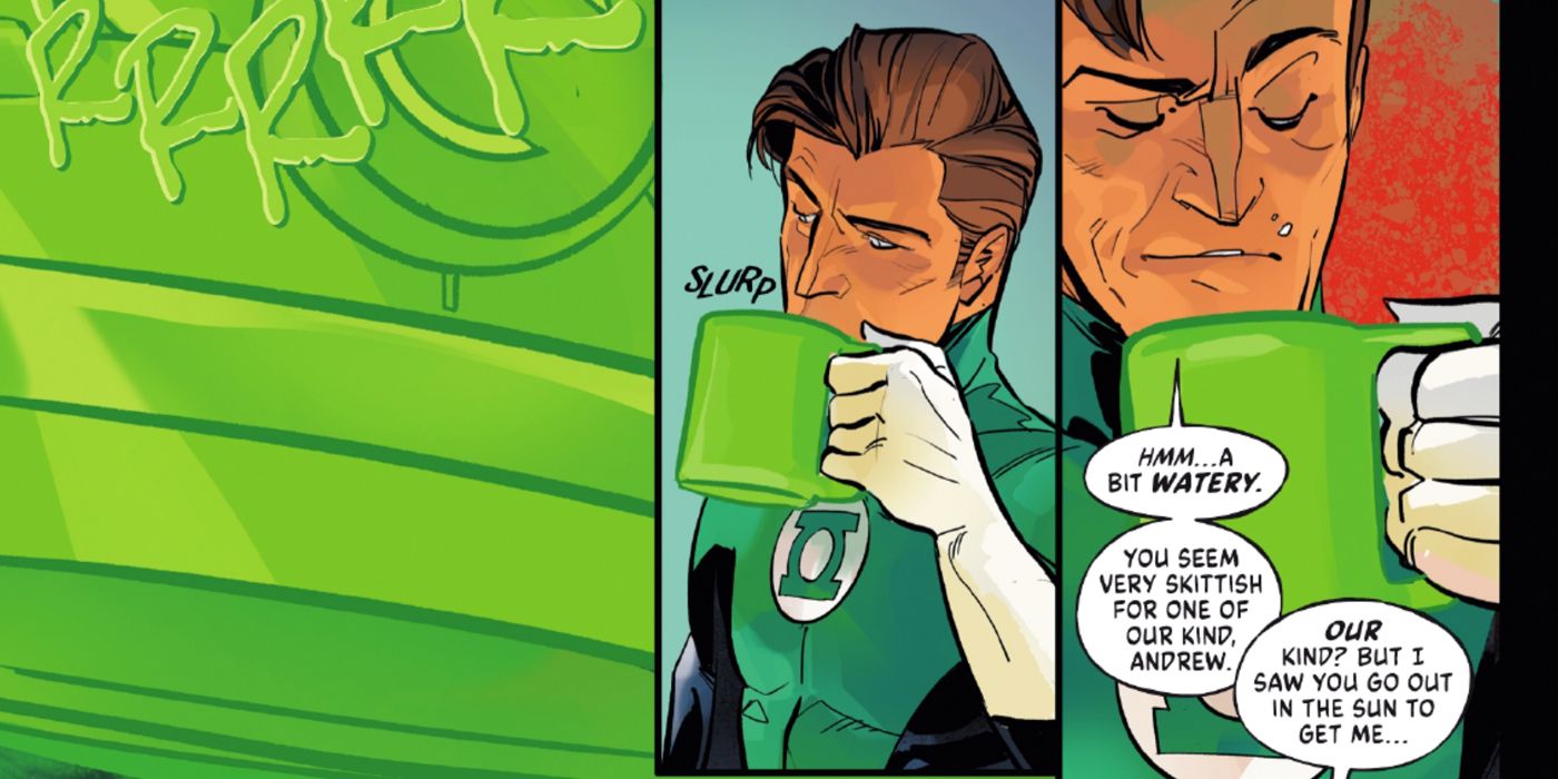 Vampire Green Lantern Drinks Blood