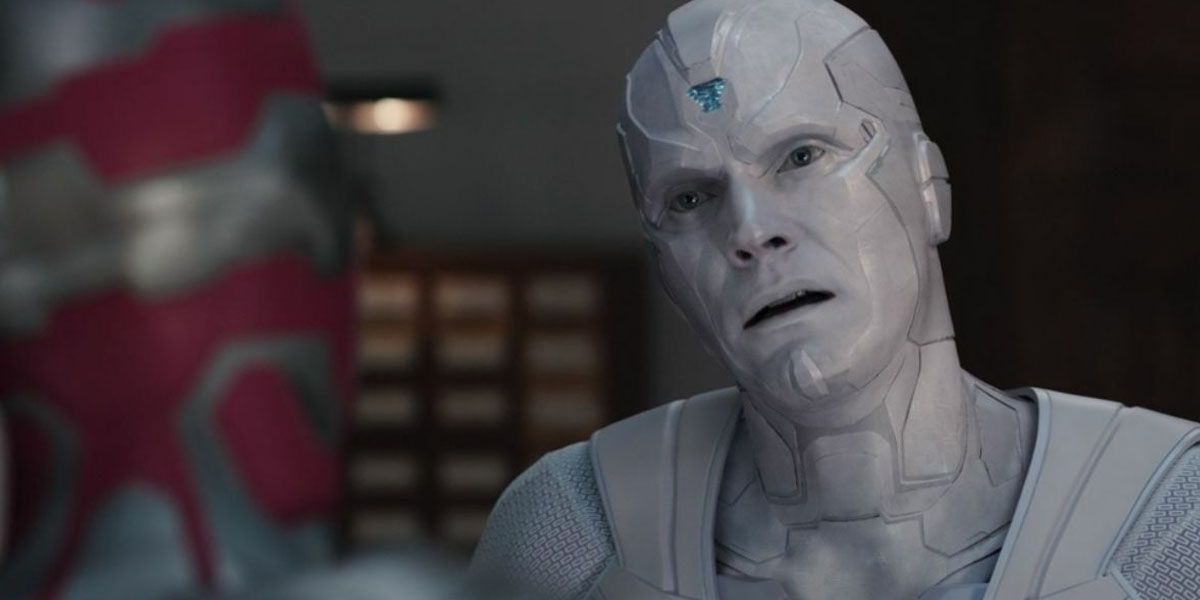Vision and White Vision (Paul Bettany) face each other