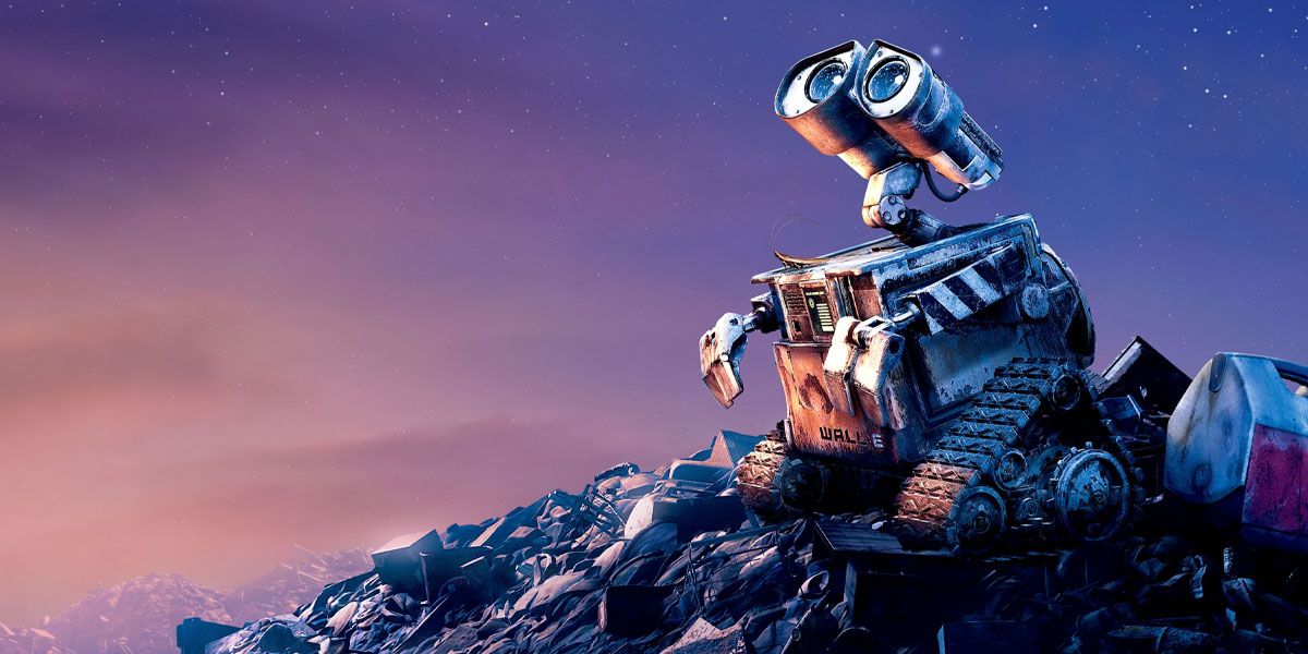 Wall-e looks up at the stars