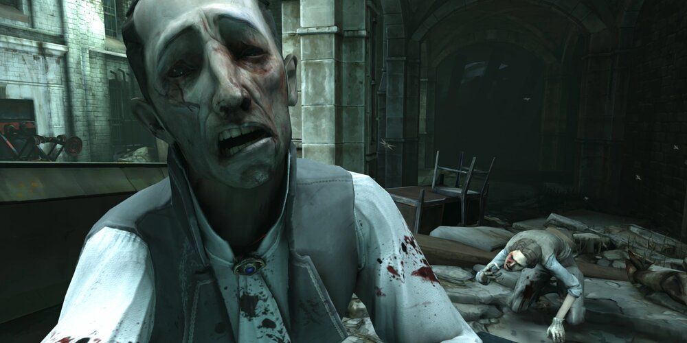 A victim of the Weeper plague, a consequence of Dishonored's Chaos system