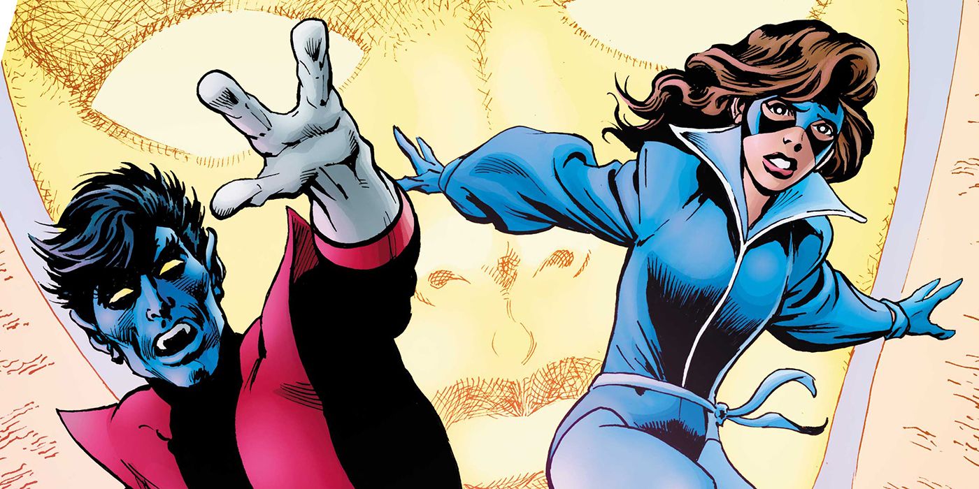 Nightcrawler and Kitty Pryde as Shadowcat on the cover of X-Men legends 12