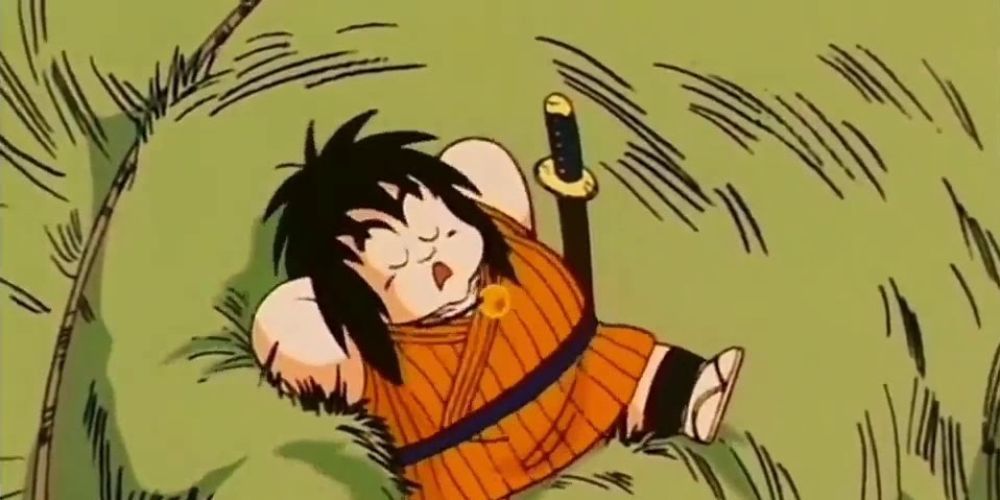 Yajirobe sleeping in Dragon Ball 