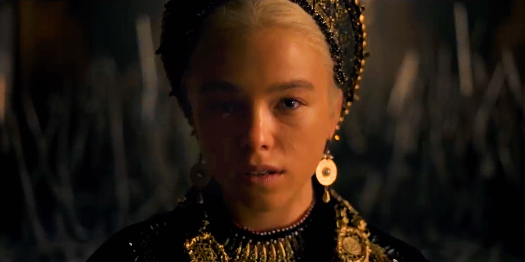 Young Rhaenyra played by Milly Alcock of Fire and Blood