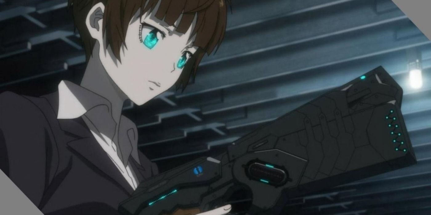 Akame wielding a Dominator in Psycho Pass.