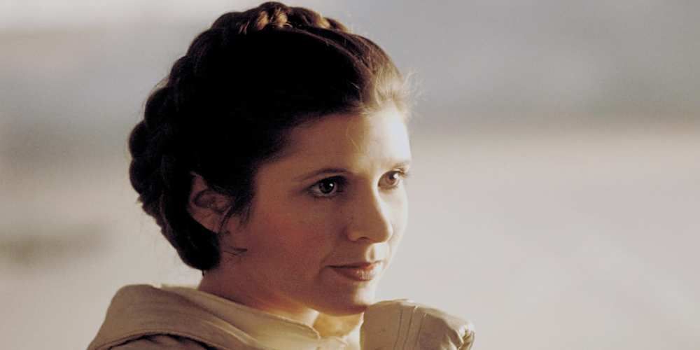 Carrie Fisher in her role as Princess Leia in Star Wars