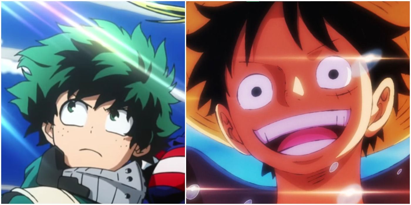 deku from my hero academia and luffy from one piece
