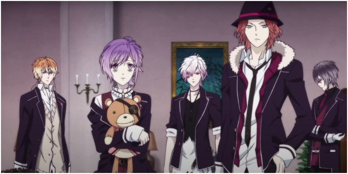 Yui and her vampire roommates in Diabolik Lovers