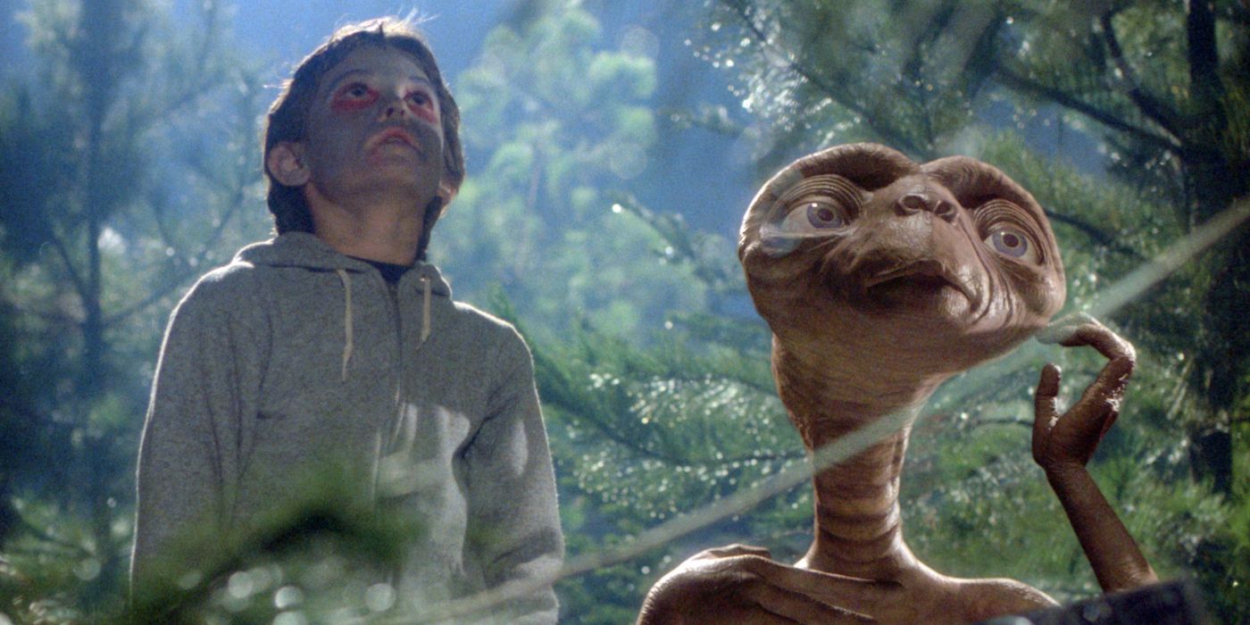e.t. and elliott in the forrest