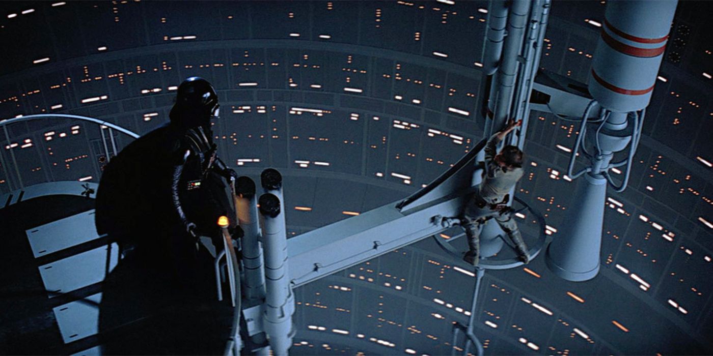 Vader and Luke's standoff in Star Wars: The Empire Strikes Back